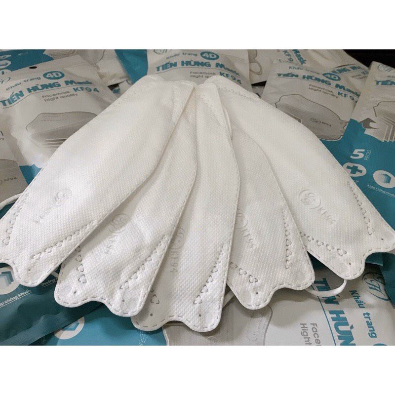 Sỉ lẻ Khẩu trang KF94 TIẾN HÙNG kiểu Hàn Quốc kháng khuẩn và lọc bụi mịn, combo 50 cái - 100 - 200 - 300