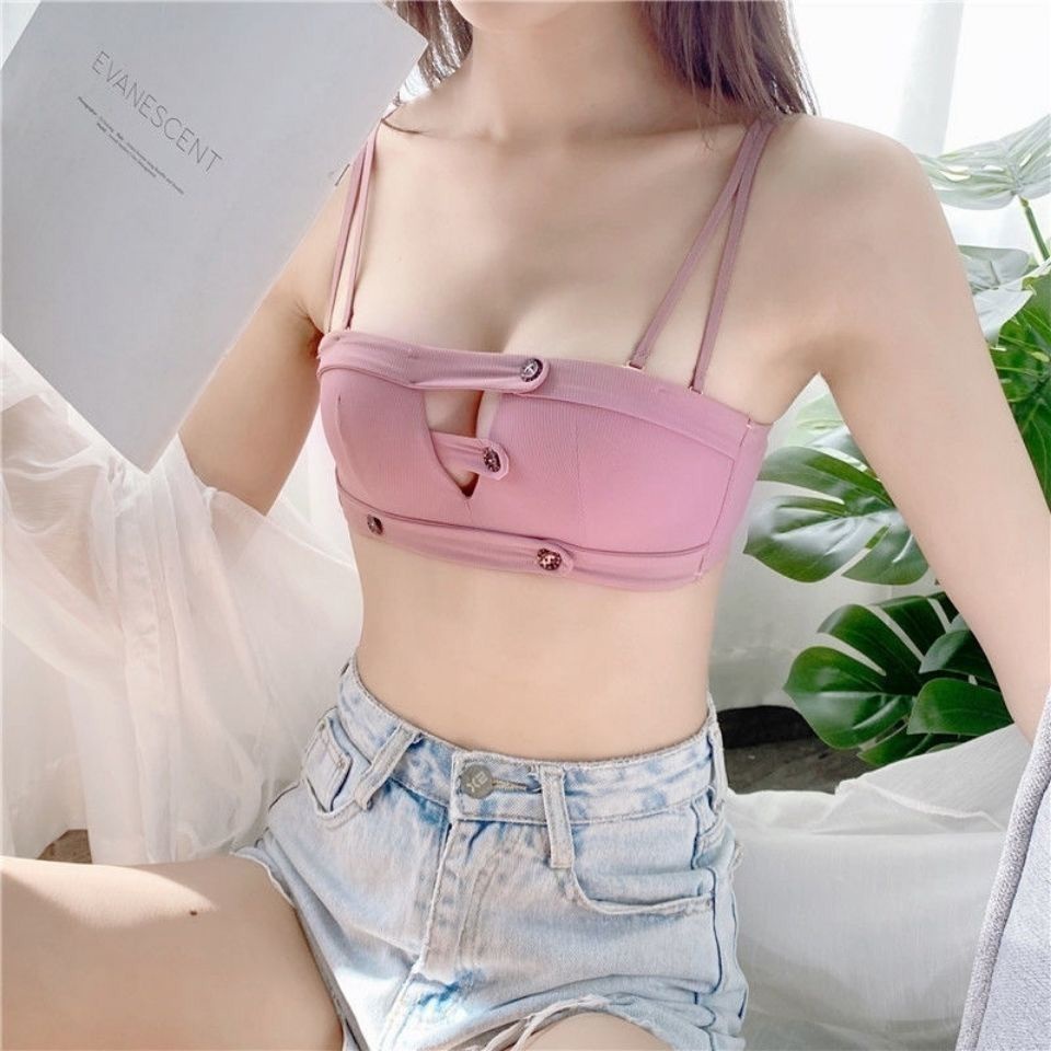 Set Đồ Lót Nâng Ngực Không Gọng Thép Thiết Kế Hở Lưng Gợi Cảm Cho Nữ