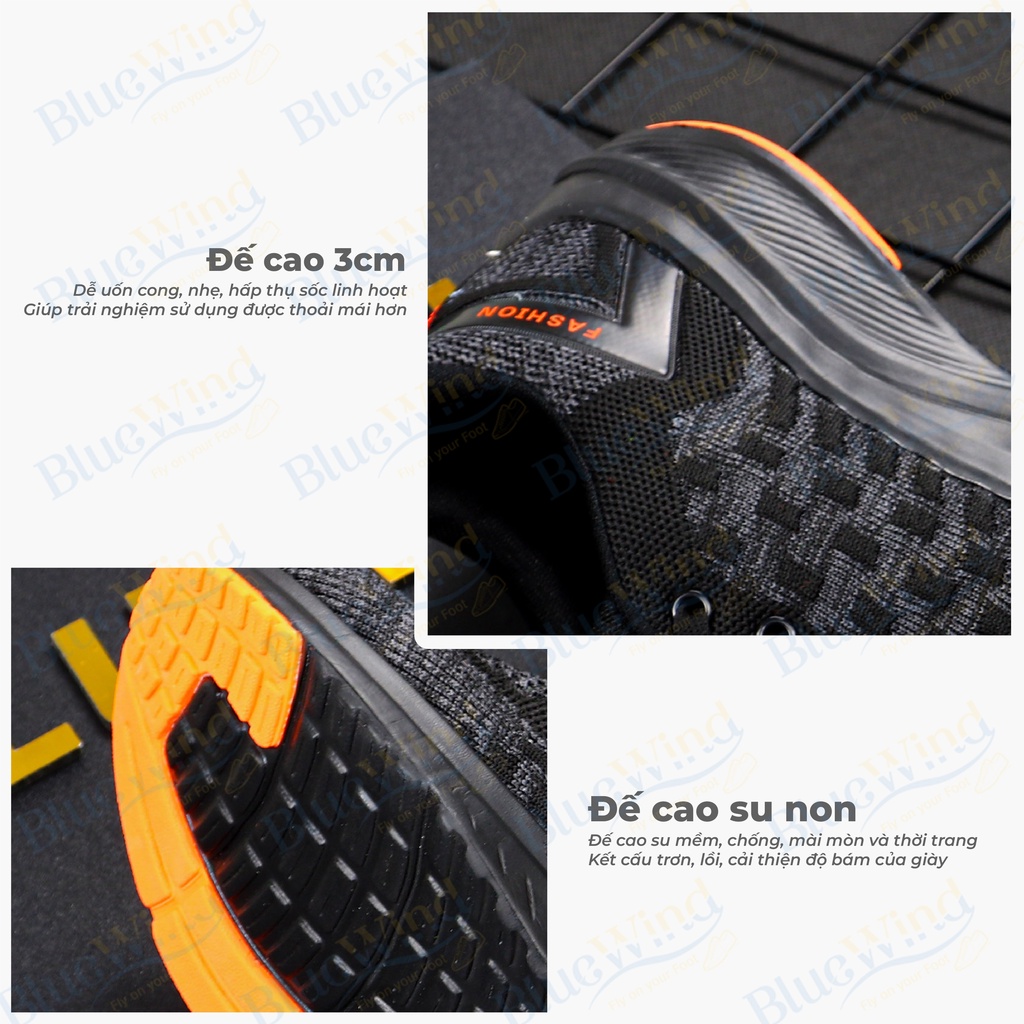 Giày Thể Thao Nam BLUEWIND Vải Dệt Thoáng Khí Chạy Bộ  68280