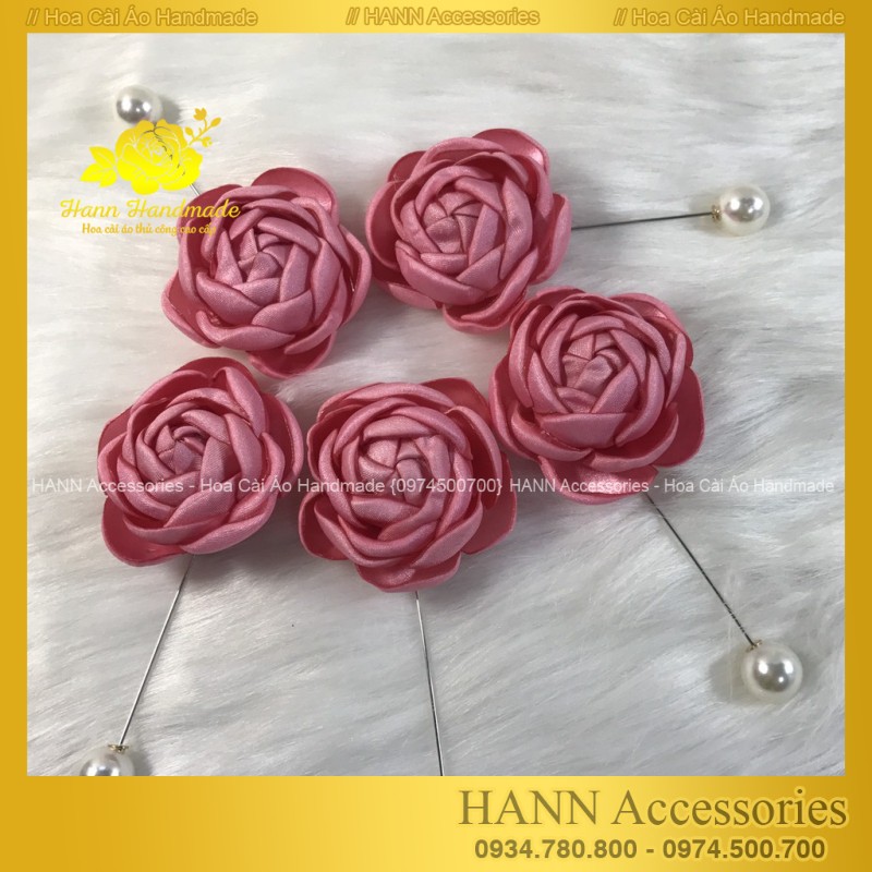 Hoa cài áo handmade thời trang cao cấp, Tang Hoa Hồng Cài Áo