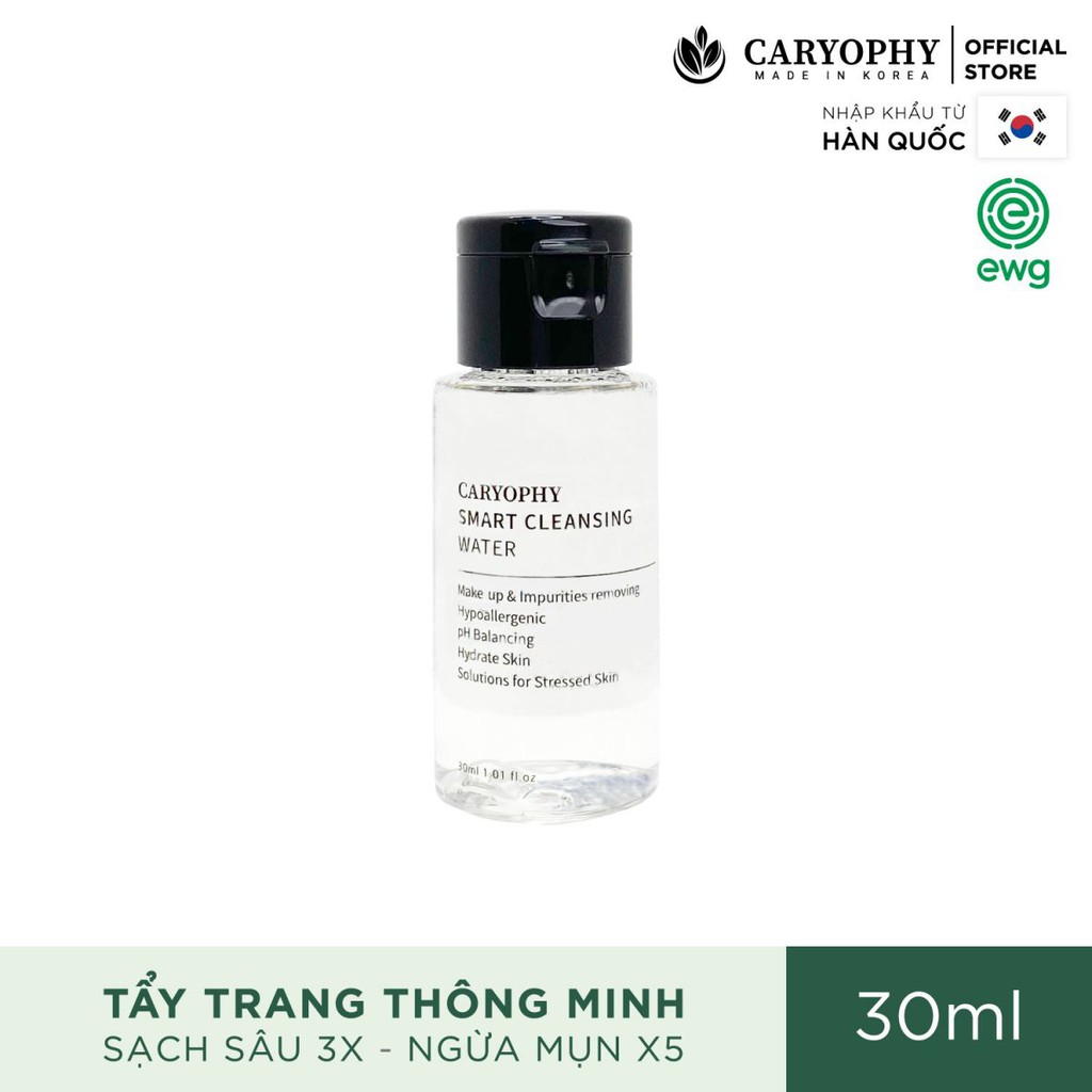 [Mini] Nước Tẩy Trang Caryophy Cho Da Dầu Mụn, Nhạy Cảm Smart Cleansing Water 30ml