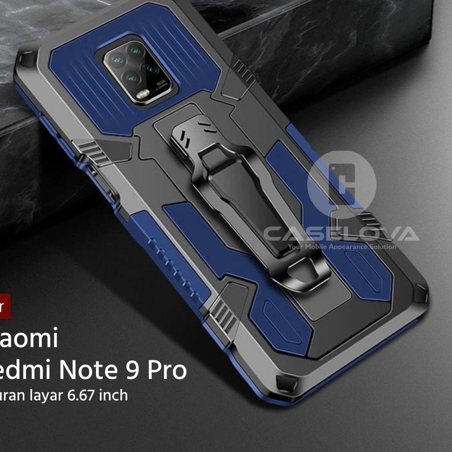 Ốp điện thoại kiểu giáp robot có giá đỡ cho Xiaomi Redmi Note 9 Pro (6.67 inch)