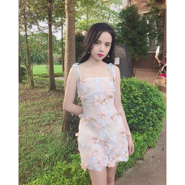 Váy 3D thêu hồ điệp cao cấp