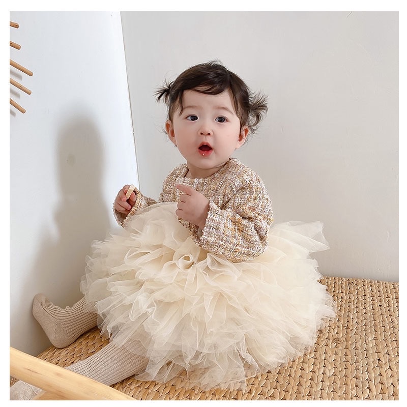 Váy Dạ Tweed Tiểu Thư Siêu Xinh Cho Bé Thanh Hằng Baby Từ 9 - 21 Kg