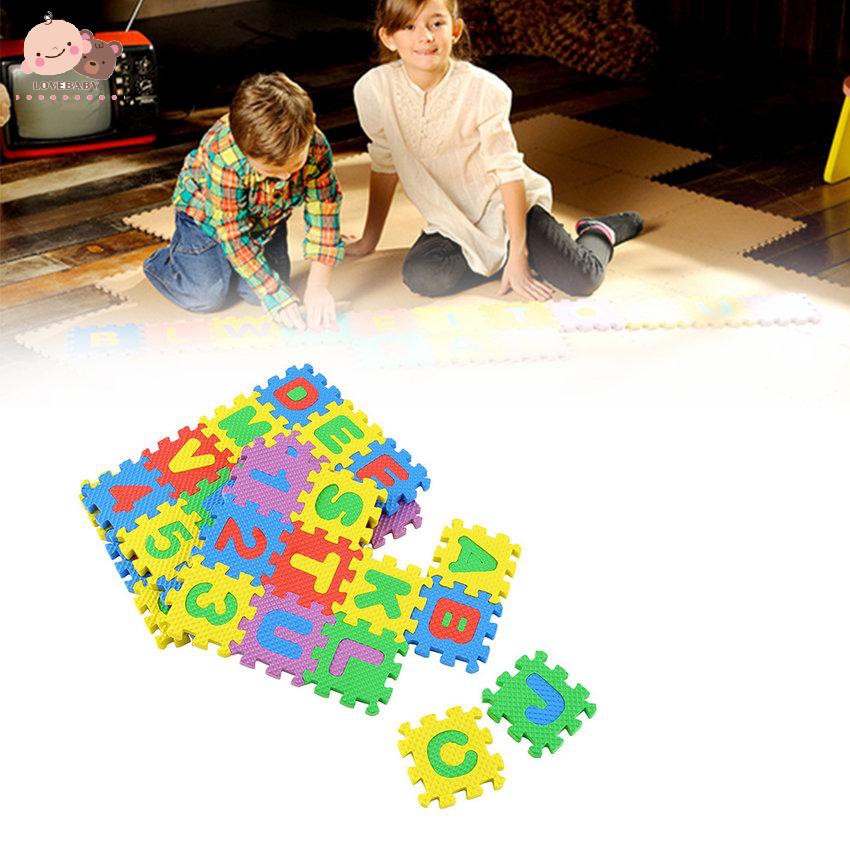 Bộ Đồ Chơi Xếp Hình Chữ Và Số Bằng Xốp Nhiều Màu Cho Bé