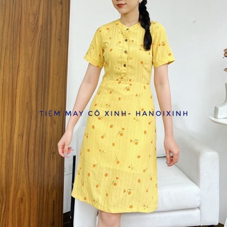 váy cổ tàu đũi mát hàng may đo