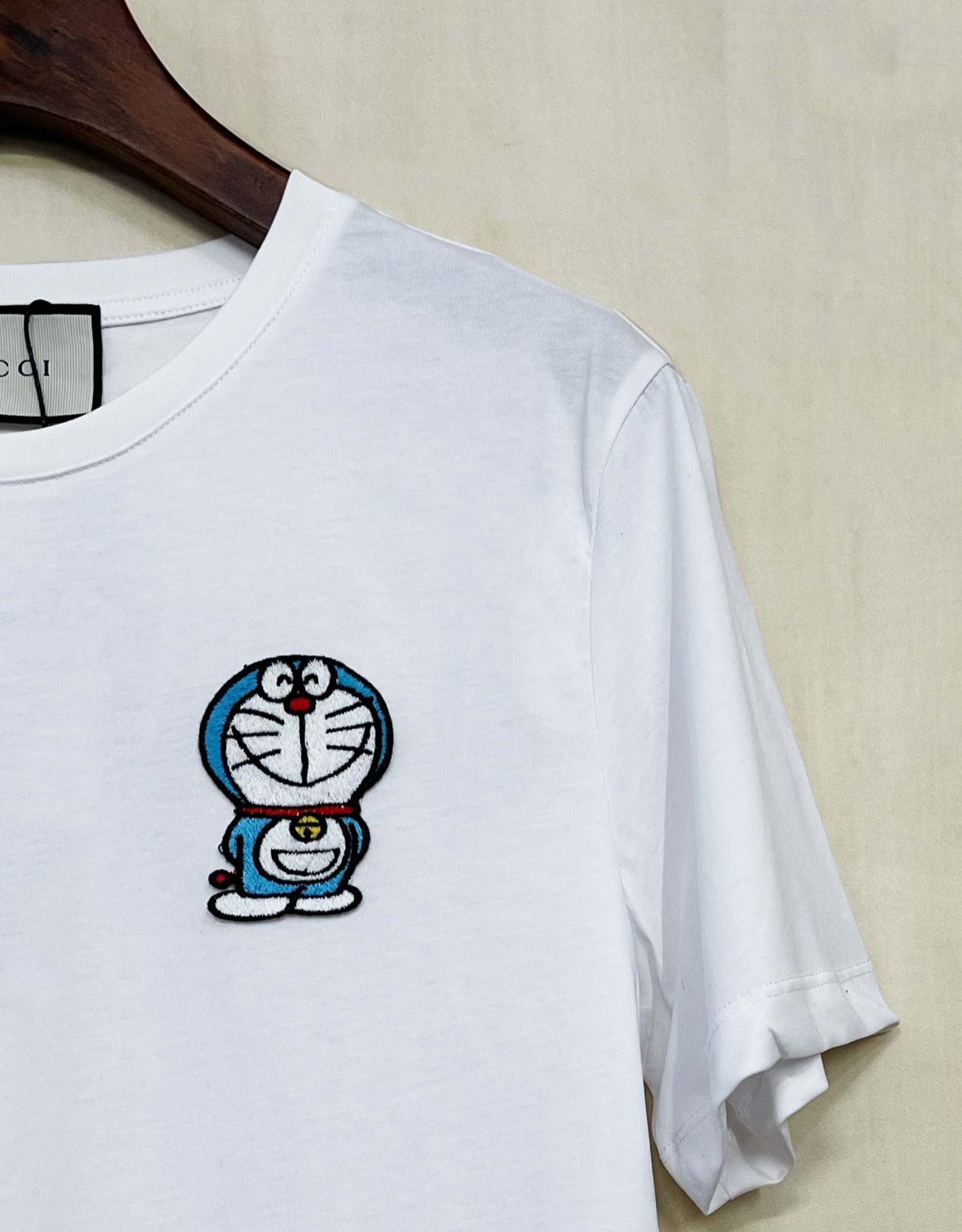 Áo Thun Tay Ngắn Cổ Tròn Thêu Hình Doraemon Dễ Thương Thời Trang Xuân Hè 2021