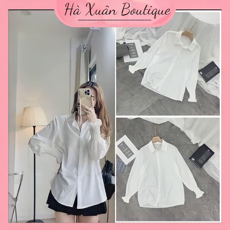 Áo Sơ Mi Nữ Bo Ở Cổ Tay Siêu Xinh