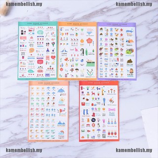 Set 5 Tờ Sticker Giấy Dễ Thương Dán Trang Trí Sổ Tay Nhật Ký DIY