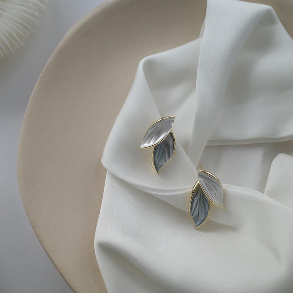 Bông Tai Hình Lá Hợp Kim Sáng Tạo Thời Trang Hàn Quốc Cho Nữ