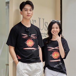 Áo đôi nam nữ thời trang thun đen unisex chất mịn đẹp LOVY Oversize