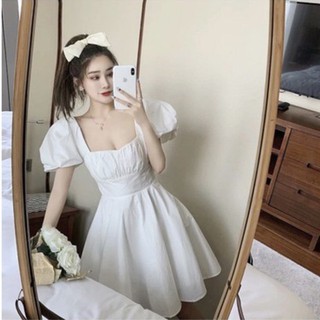 Váy tay bồng công chúa cổ vuông form đẹp