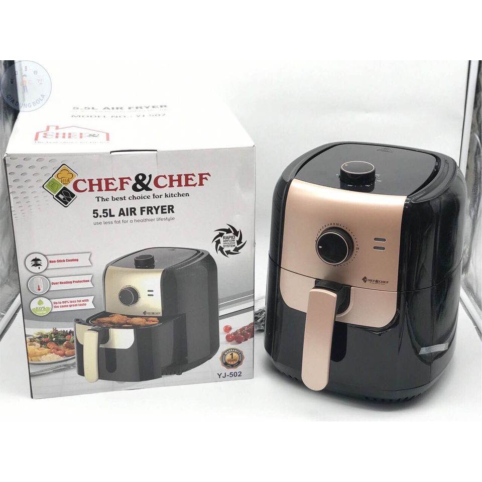 NỒI CHIÊN KHÔNG DẦU CHEF & CHEF MODEL YJ-502 DUNG TÍCH 5,5L (GIA DỤNG-GIÁ SỈ)