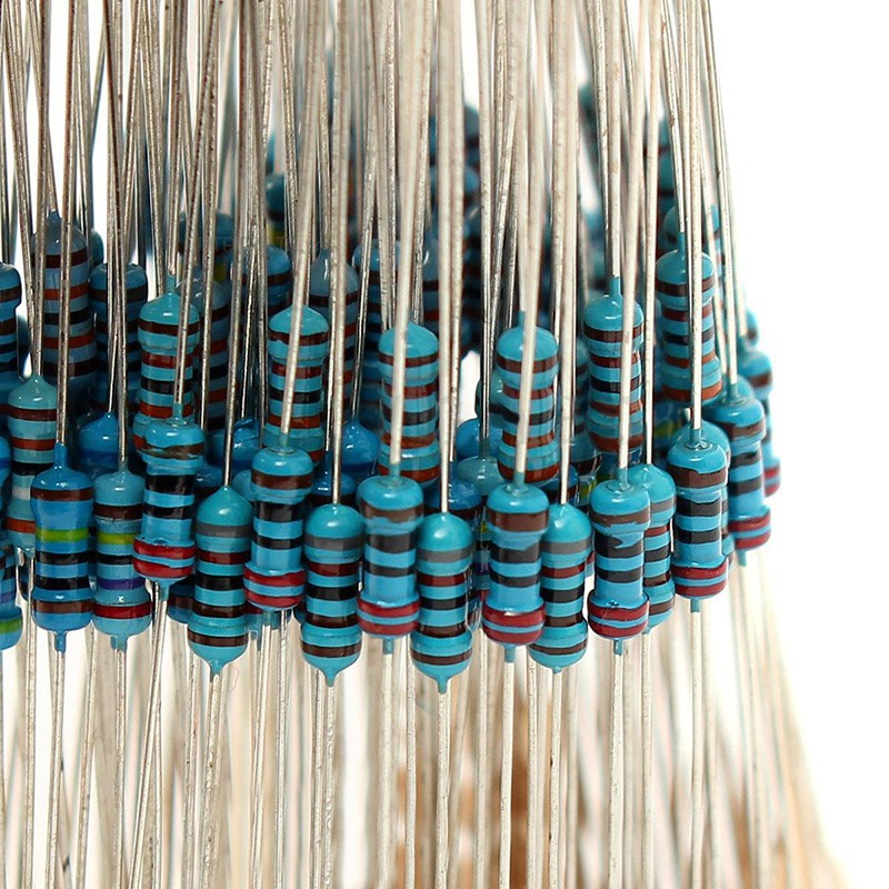 PTPTRATE ★500pcs 50 Values 1/4W 1% 1Ω~10MΩ Metal Film Resistors Resistance Assortment Kit
