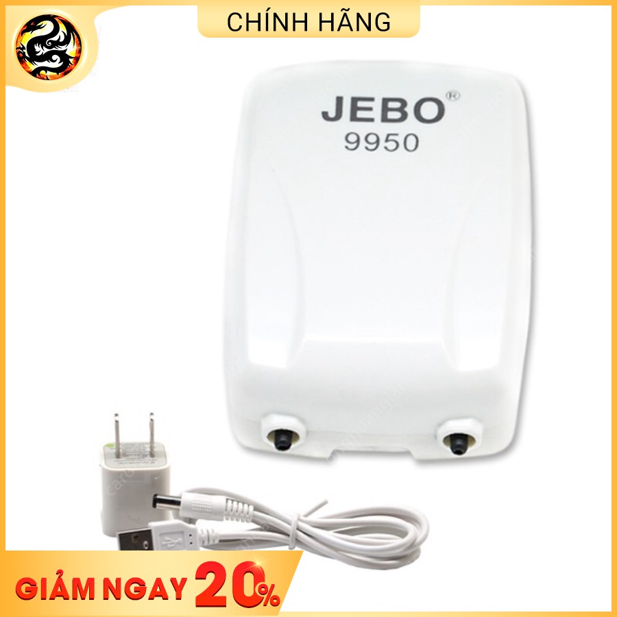 Máy Sủi Oxy Chạy Pin Sạc JEBO 9950 Dùng Đc Khi Cúp Điện