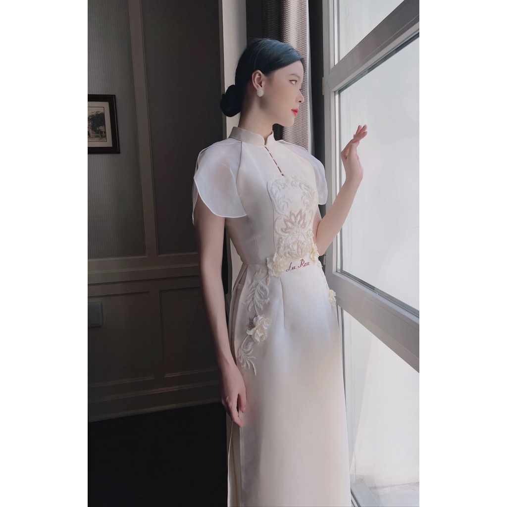 Áo dài cách tân La Rose vải Tafta cao câp MS07 .