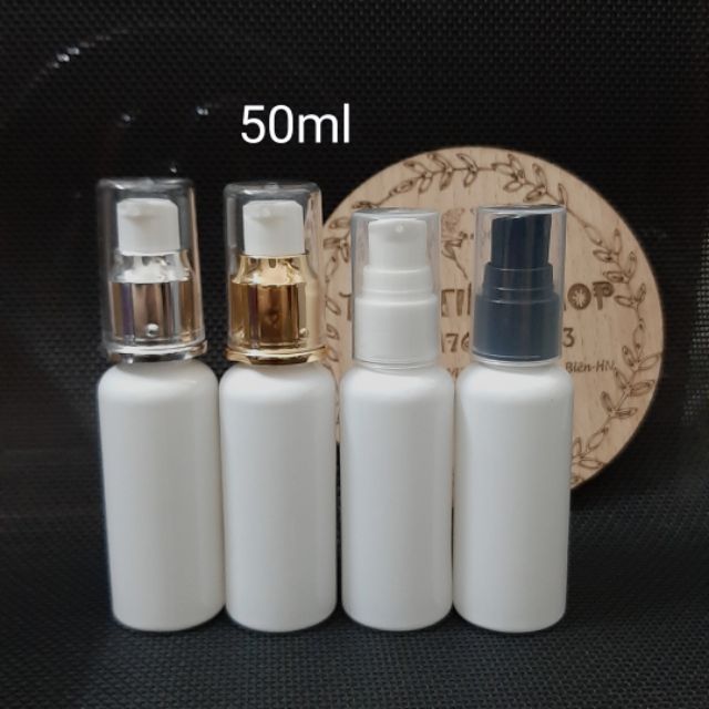 Chai nhựa trắng 50ml đầu xịt giọt