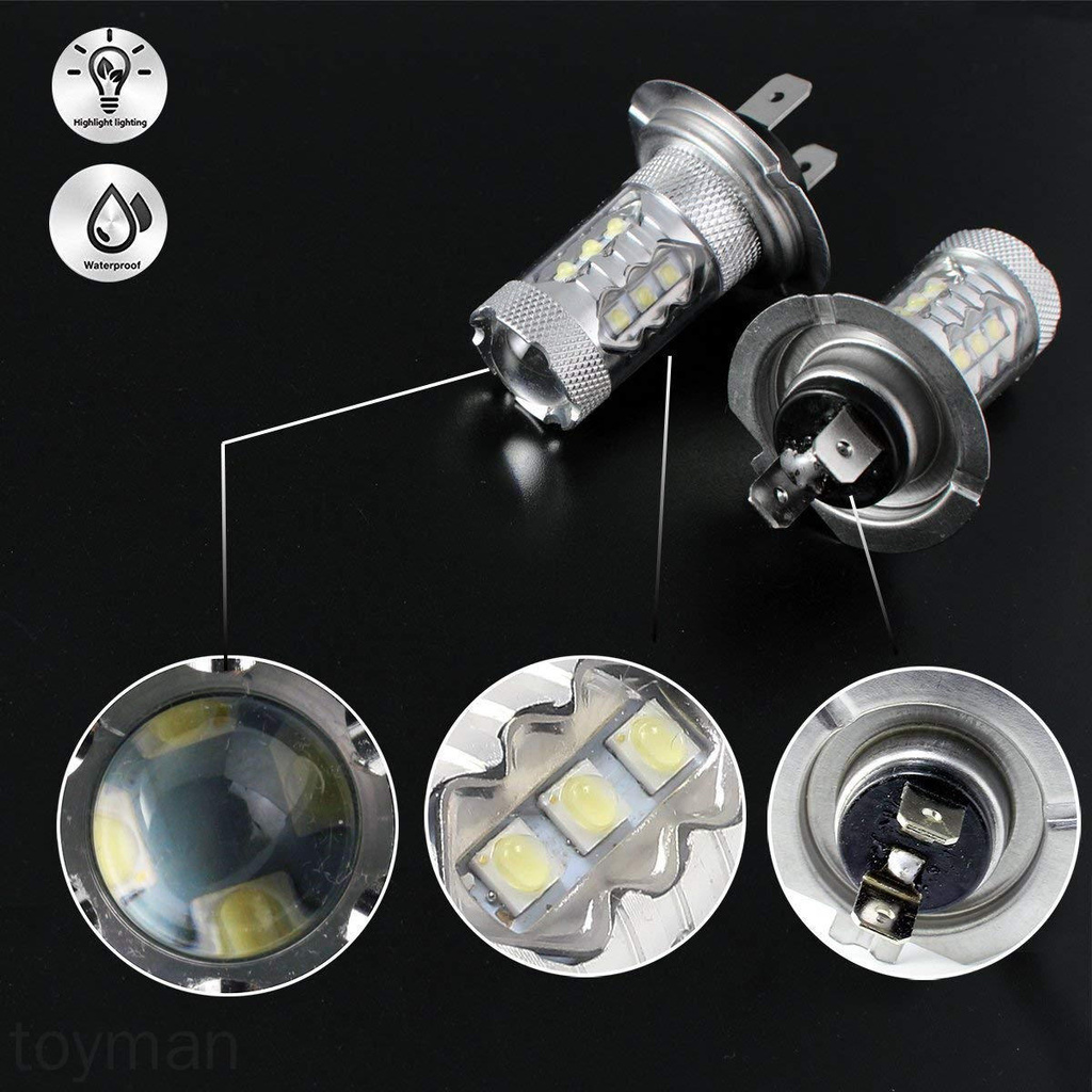 1 Cặp Đèn Led Siêu Sáng 80w H7 8000k 2828 Cho Xe Hơi