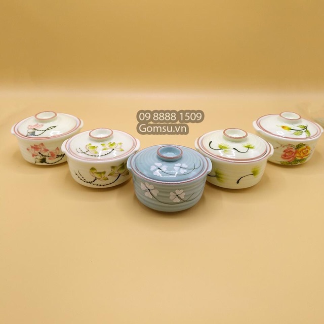 Bát nắp sứ Bát Tràng, thố chưng yến tiện dụng