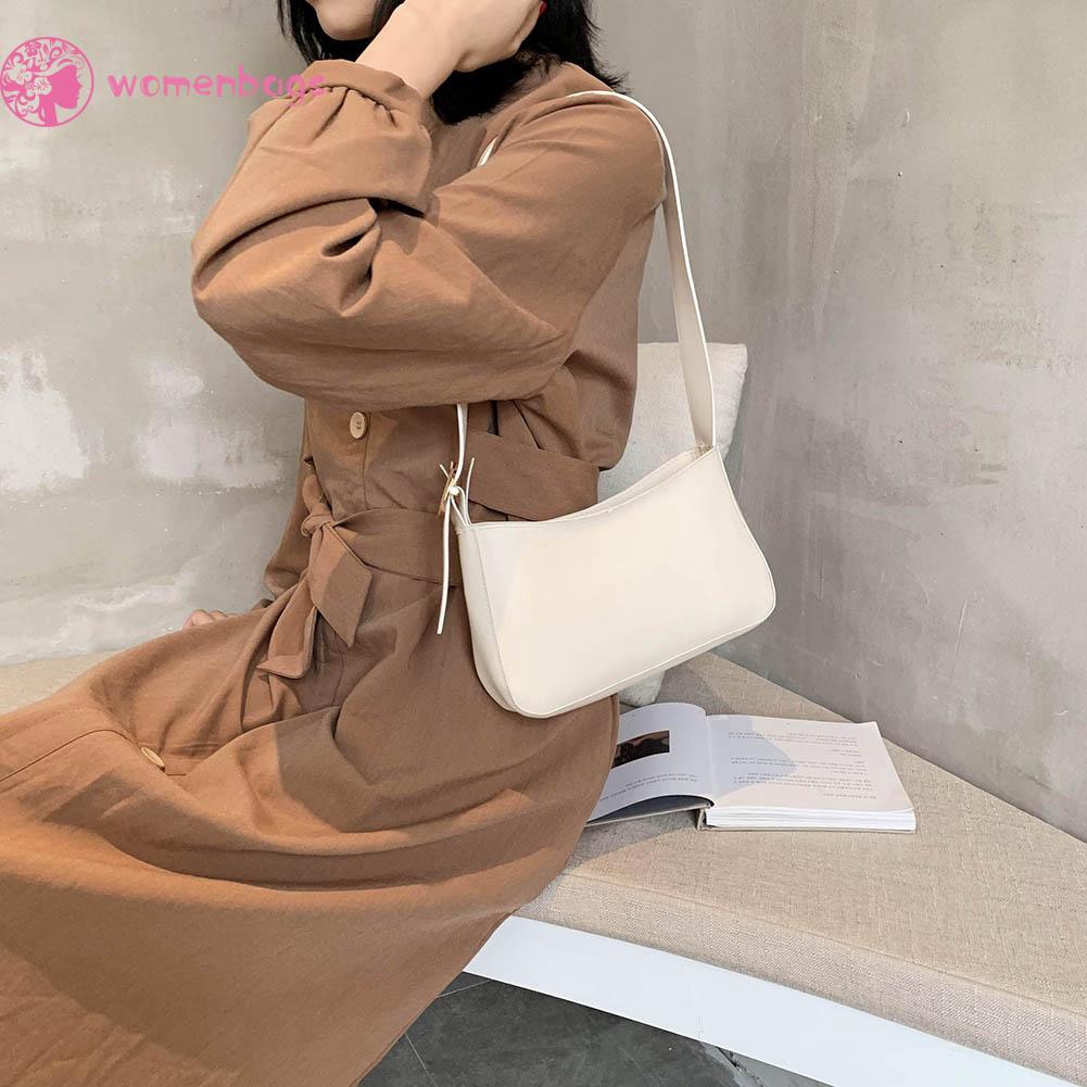 Túi Xách Nữ Da Pu Màu Trơn Phong Cách Retro Thời Trang | BigBuy360 - bigbuy360.vn