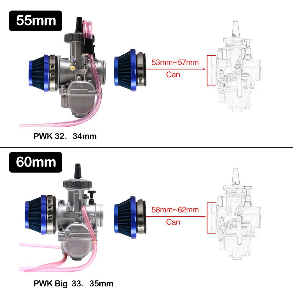Bộ Lọc Không Khí Zsdtrp 48mm 55mm 60mm Cho Bình Xăng Con Xe Mô Tô Địa Hình KEIHIN MIKUNI