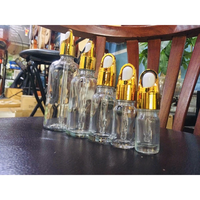 [5ml,10ml,20ml,50ml,100ml]Lọ thủy tinh chiết tinh dầu dạng bóp nhỏ giọt, có nắp giỏ hoa bảo vệ