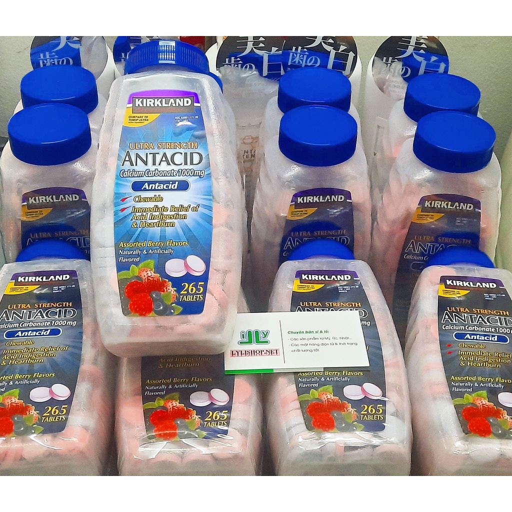 Kęo ngậm Kirkland Ultra Strength Antacid chai 265 viên từ mỹ