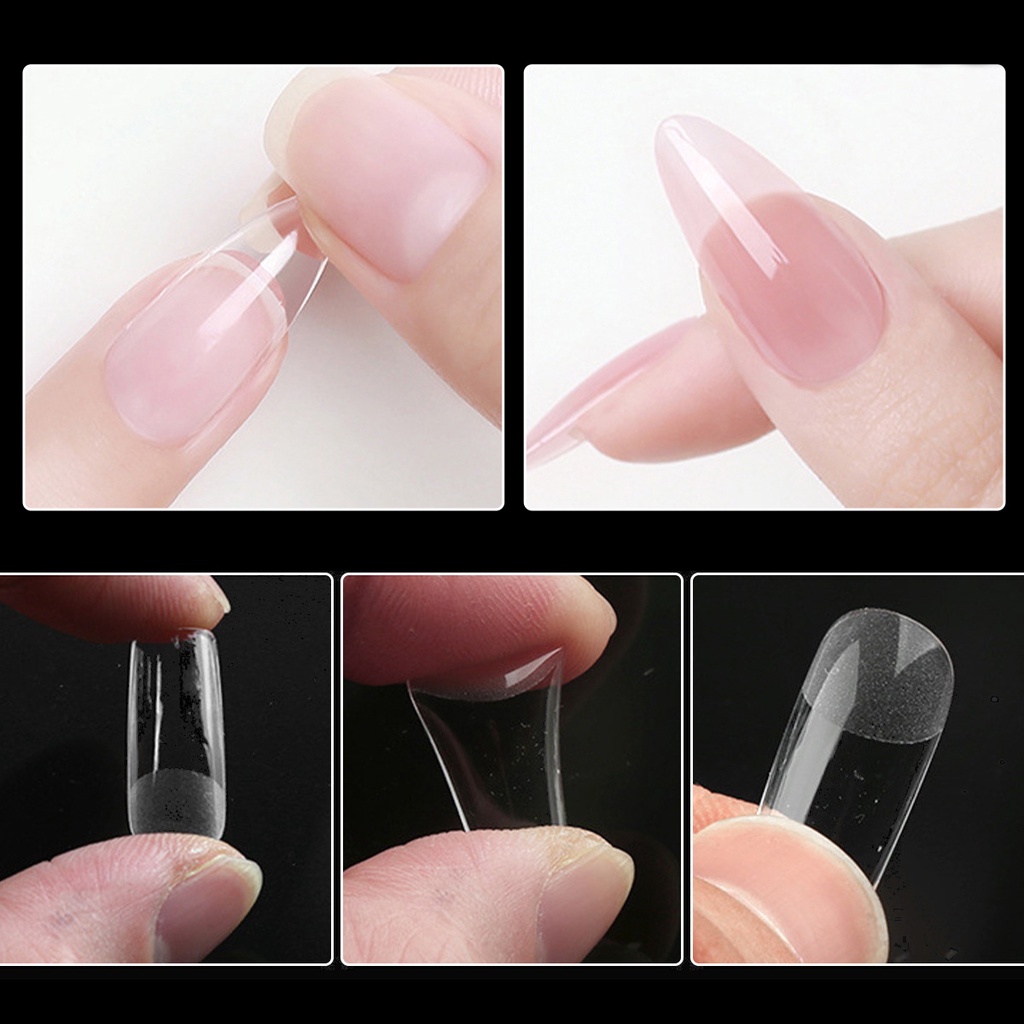 Monja Nail Art Extension Kit Máy sấy móng tay LED 6W 15g UV Gel cho Matte Square Long Coffin Almond Mẹo làm móng giả 3 cái / bộ