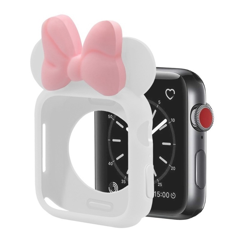 Ốp silicone bảo vệ mặt đồng hồ thông minh Hello Kitty cho Apple Watch Series 6 Se 5 4 3 2 1 44mm 42mm 40mm 38mm