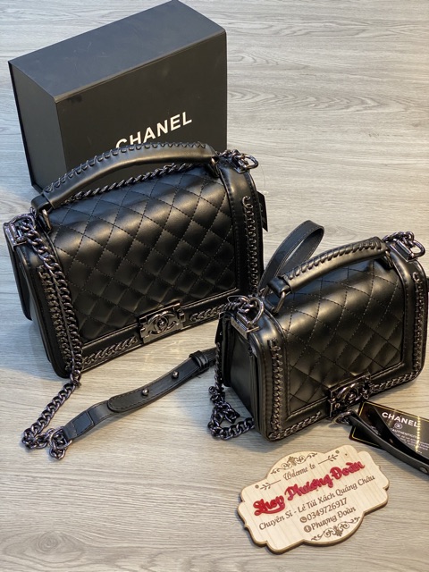 Túi Boy trần ô viền xích size 20-25 loại đẹp ảnh thật(k hộp) | BigBuy360 - bigbuy360.vn