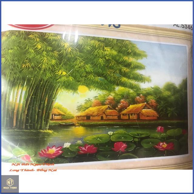 FreeShip Tranh thêu chữ thập phong cảnh đồng quê Ailuo 53462 [chưa thêu]