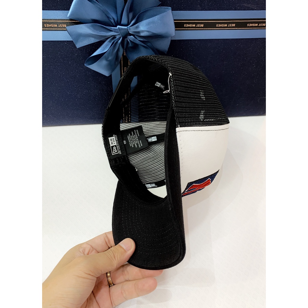 mũ lưỡi trai / nón kết NY MLB trắng đen đỏ phối lưới