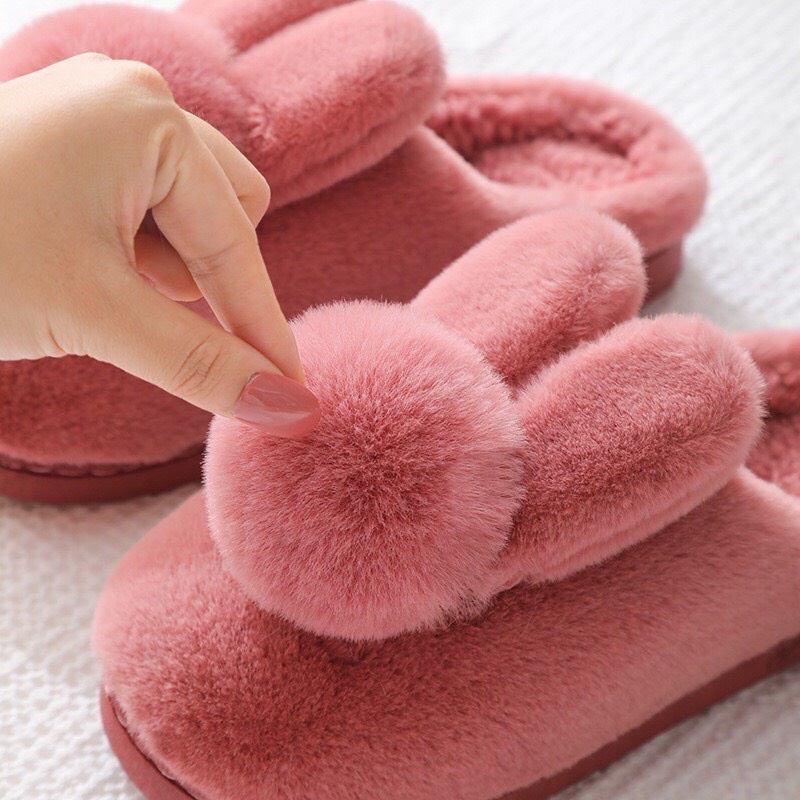 Dép bông đi trong nhà hình thú đế cao su siêu êm, dép lông nam nữ
