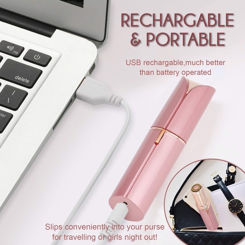 Máy tẩy lông HLLR kiểu dáng mini có cáp sạc usb tiện dụng cho phái nữ