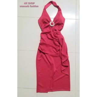 Đầm body cổ yếm vạt xéo