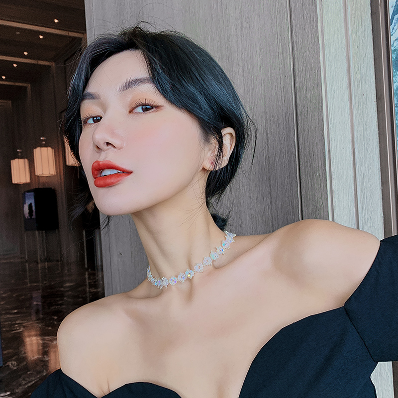 Vòng Cổ /Dây chuyền Pha Lê Phong Cách Hàn Quốc Cho Nữ