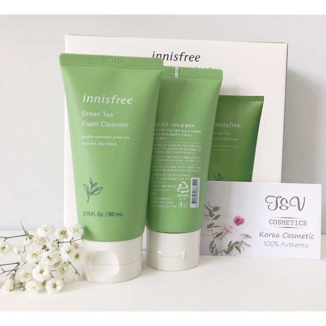 🌱🌱SỮA RỬA MẶT LÀM SẠCH INNISFREE GREEN TEA FOAM CLEANSER 80ml