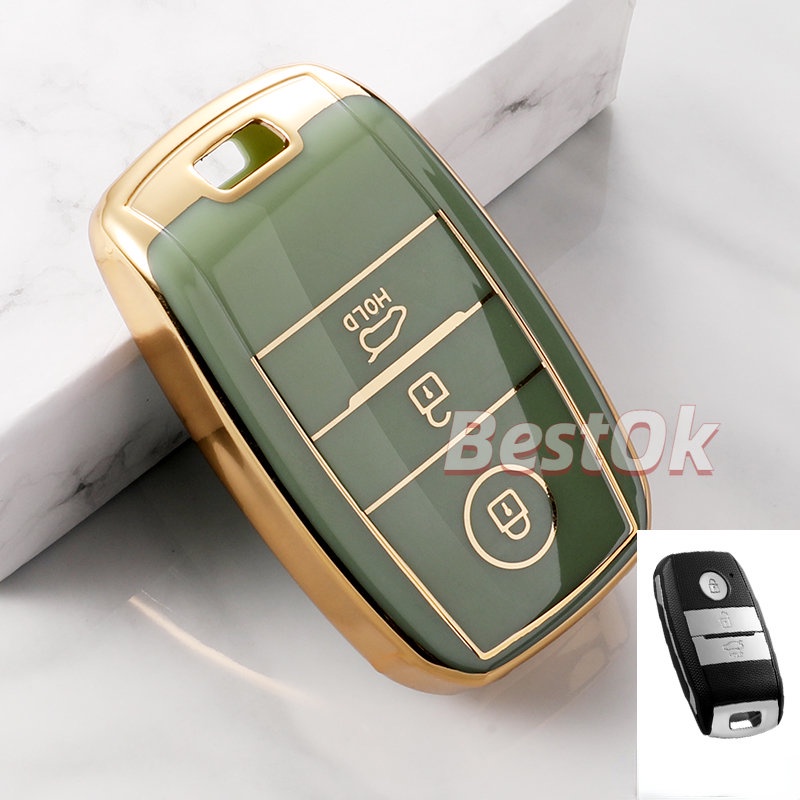 ốp chìa khoá Kia - k3 , Kia morning - Soluto - Seltos - Sonet - Móc da đính đá Bao Da Chìa Khóa Ô tô Kia Seltos,Soluto,K3, Cerato 14-18, Sorento, Morning 2021