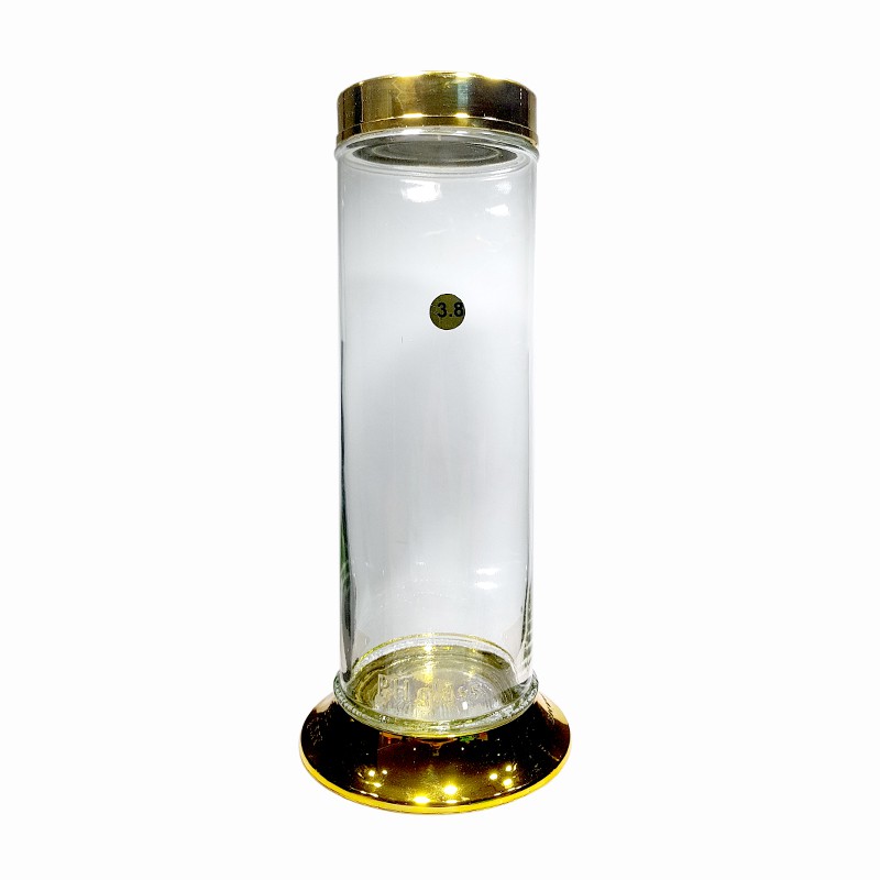 Bình ngâm sâm ống trụ thủy tinh 3.8 Lít