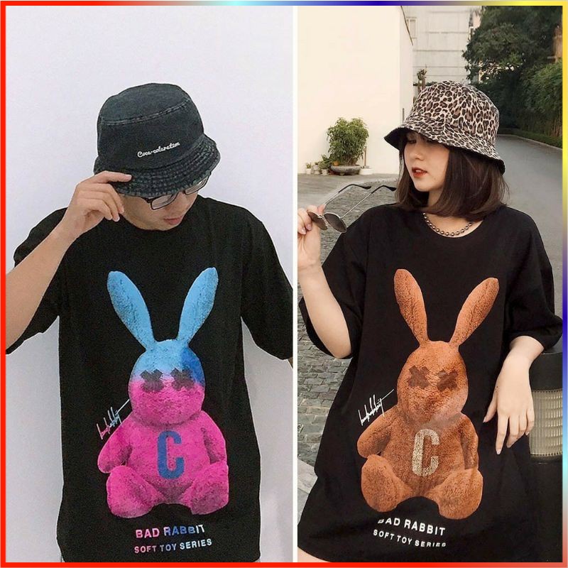 áo thun form unisex thỏ bad habit ( giá sale hủy diệt)  có form oversize và bigsize trên 100kg ''