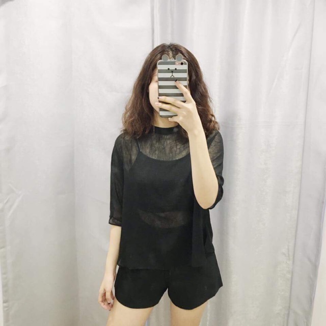 Set áo voan tay lửng