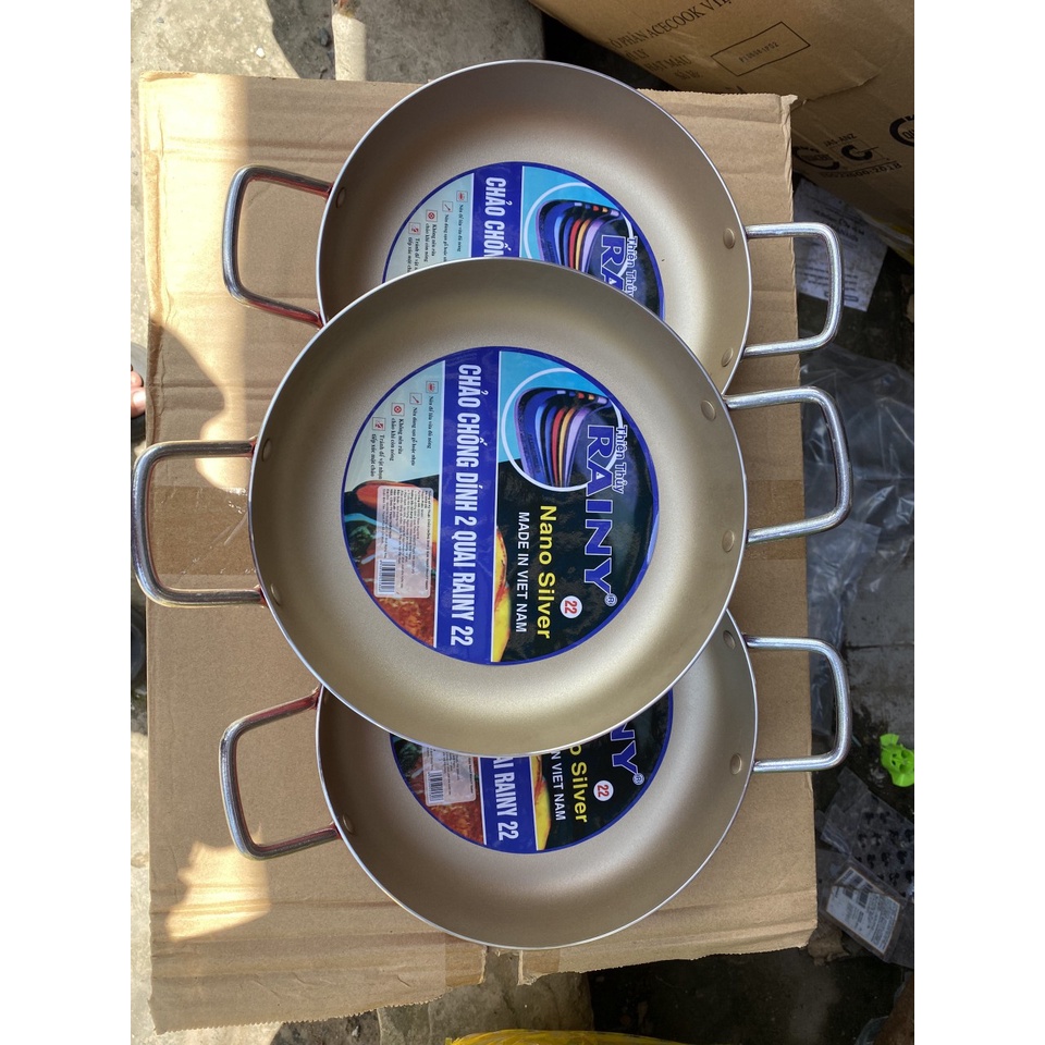 Chảo chống dính 2 quai Rainy 22cm  – Ngọc Ken Shop