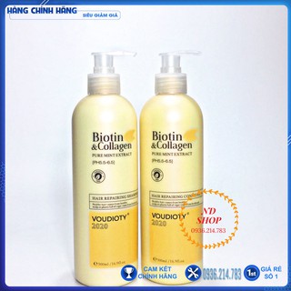 [CHÍNH HÃNG 100%] BỘ DẦU GỘI XẢ BIOTIN COLLAGEN VOUDIOTY VÀNG 500ML, DAU GOI BIOTIN, SIÊU PHỤC HỒI HƯ TỔN, GIẢM GÃY RỤNG