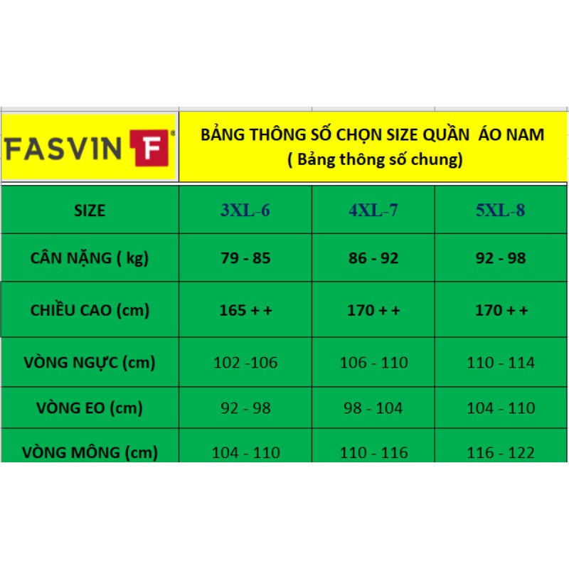 Bộ Quần,Áo Fasvin cho người 80-100kg AT161