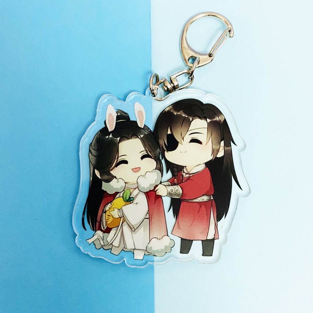 ( Mica trong acrylic) Móc khóa Thiên quan tứ phúc ver cute in hình anime chibi hệ thống tự cứu của nhân vật phản diện