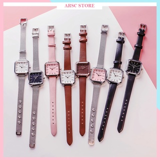 [NEW ARRIVAL] Đồng hồ nữ Ulzzang mặt vuông cá tính - HÀNG CHÍNH HÃNG - dây da mềm ôm tay