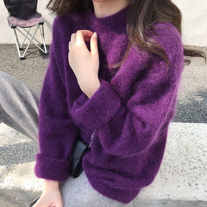 Áo sweater Dệt Kim Cổ Tròn Dáng Rộng Thời Trang Hàn Quốc 2022
