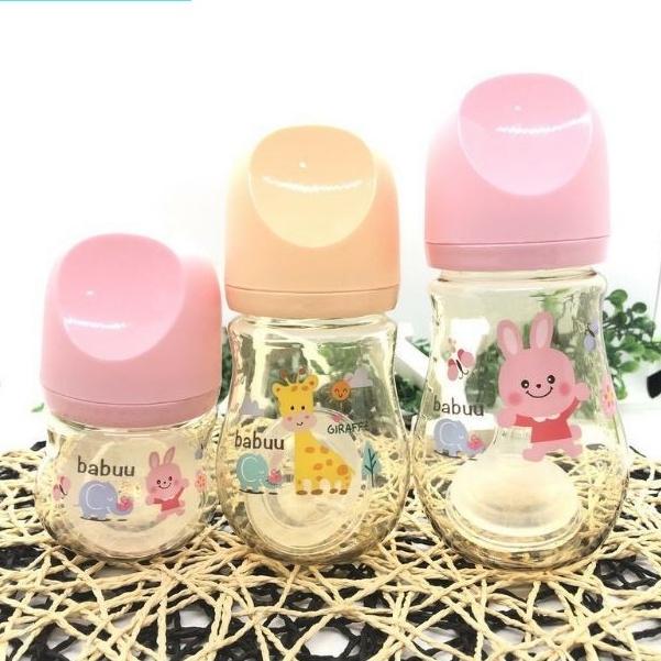 Bình sữa Babuu Baby Nhật Bản cổ rộng nhựa PPSU không chứa BPA  An Toàn cho bé