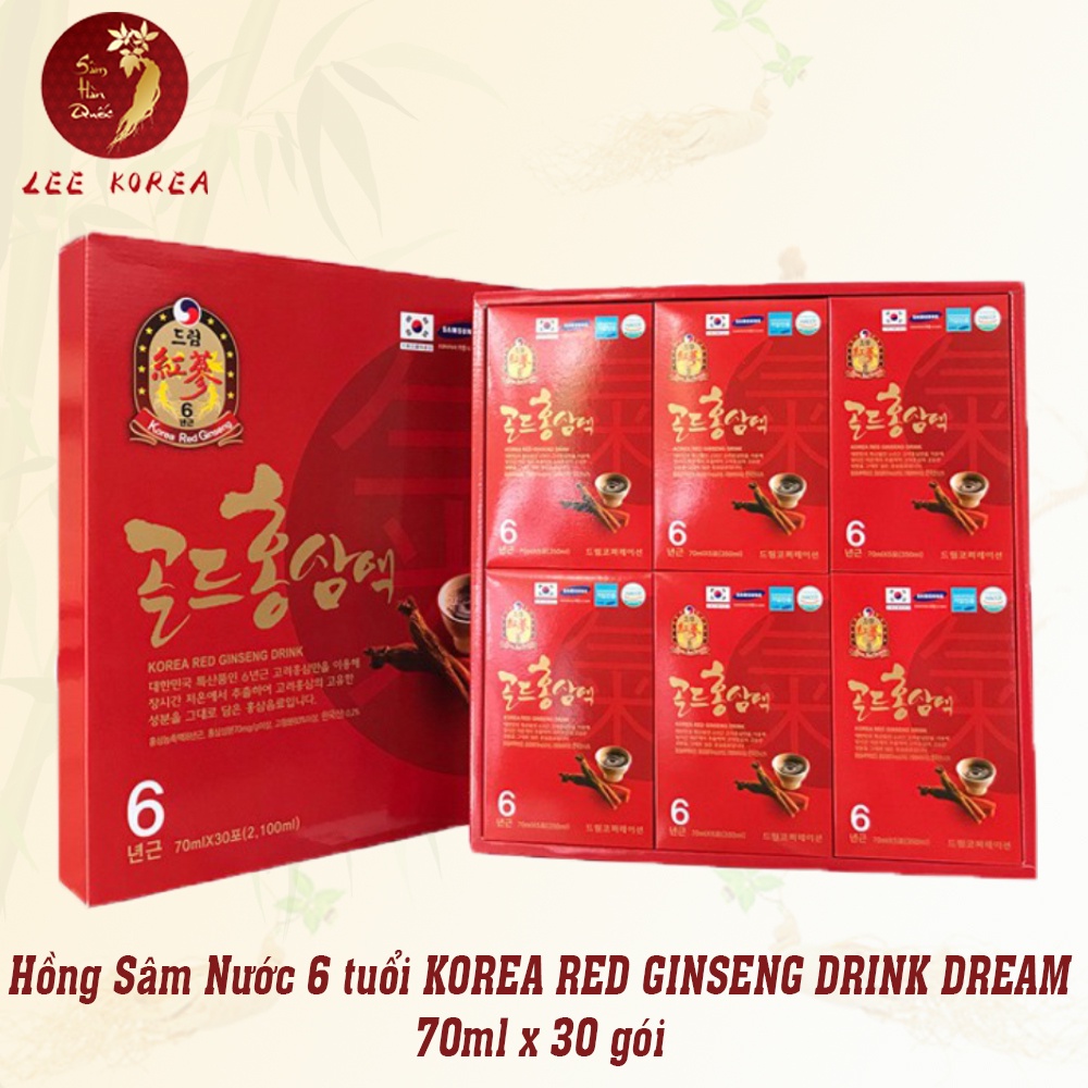 Hộp 30 gói nước hồng sâm 6 năm Korea Red Ginseng Drink Dream Hàn Quốc