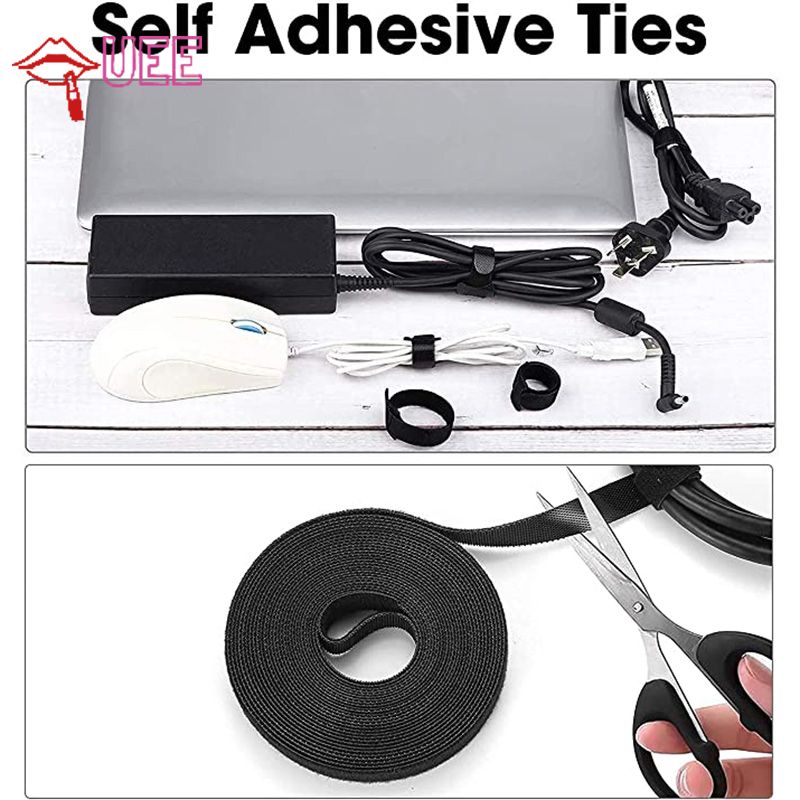 【Ready Stock】 141pcs Cord Management Organizer Kit 4 Cable Sleeve Split,25 Self Adhesive Cable Clip Holder,10pcs and 2 Roll Self Adhesive tie and 100 Fastening Cable Ties for TV Office Home etc 【Muee】